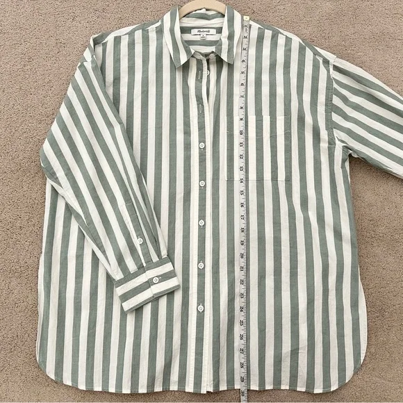 Madewell Signature Poplin Oversized Striped Button-Up Shirt - Beach Coverup - Picture 15 of 17